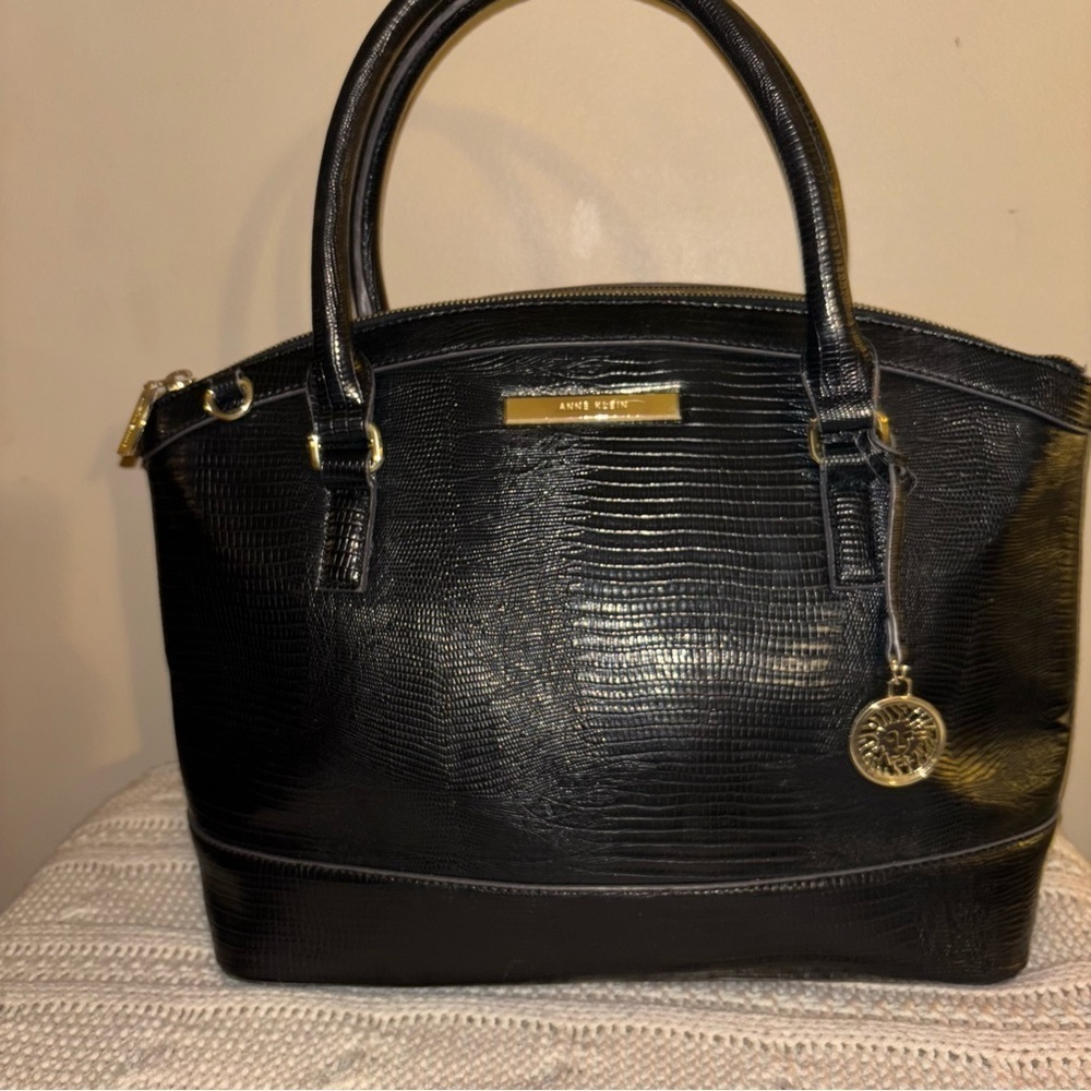 Anne Klein Snakeskin Dome Satchel